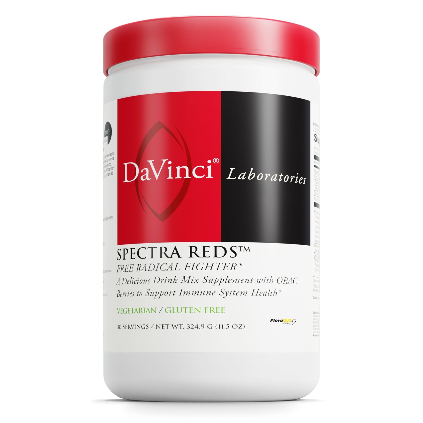 DaVinci Labs Spectra Reds - Drink Mix Supplement for Energy Support and Antioxidant Defense* - With Lutein, Stevia, Inositol, and Green Tea Extract - 324.9 g, 30 Servings
