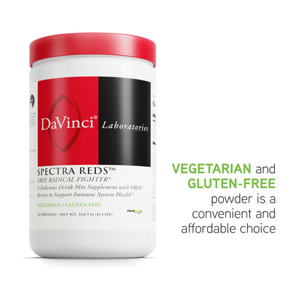 DaVinci Labs Spectra Reds - Drink Mix Supplement for Energy Support and Antioxidant Defense* - With Lutein, Stevia, Inositol, and Green Tea Extract - 324.9 g, 30 Servings
