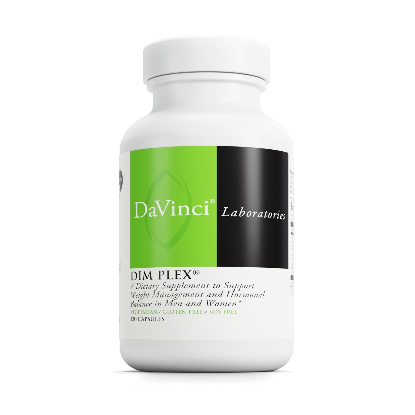 DaVinci Labs Dim Plex - Dietary Supplement to Support Hormonal Balance & Healthy Weight Management for Women and Men* - With Banaba Leaf and More - Vegetarian - Soy Free - Gluten-Free - 120 Capsules
