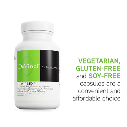DaVinci Labs Dim Plex - Dietary Supplement to Support Hormonal Balance & Healthy Weight Management for Women and Men* - With Banaba Leaf and More - Vegetarian - Soy Free - Gluten-Free - 120 Capsules