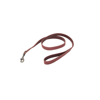 Coastal - Circle T - Rustic Leather Town Dog Leash - Brick Red with Oxidized Plated Brass Hardware - 1‚Äù x 4'