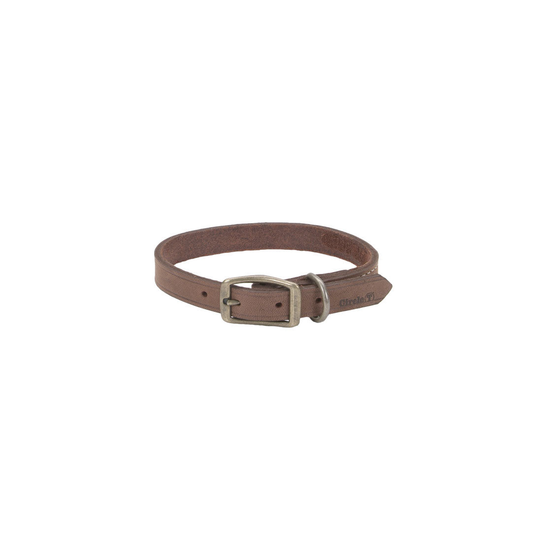 Coastal - Circle T - Rustic Leather Town Dog Collar, Chocolate, 1" x 18"