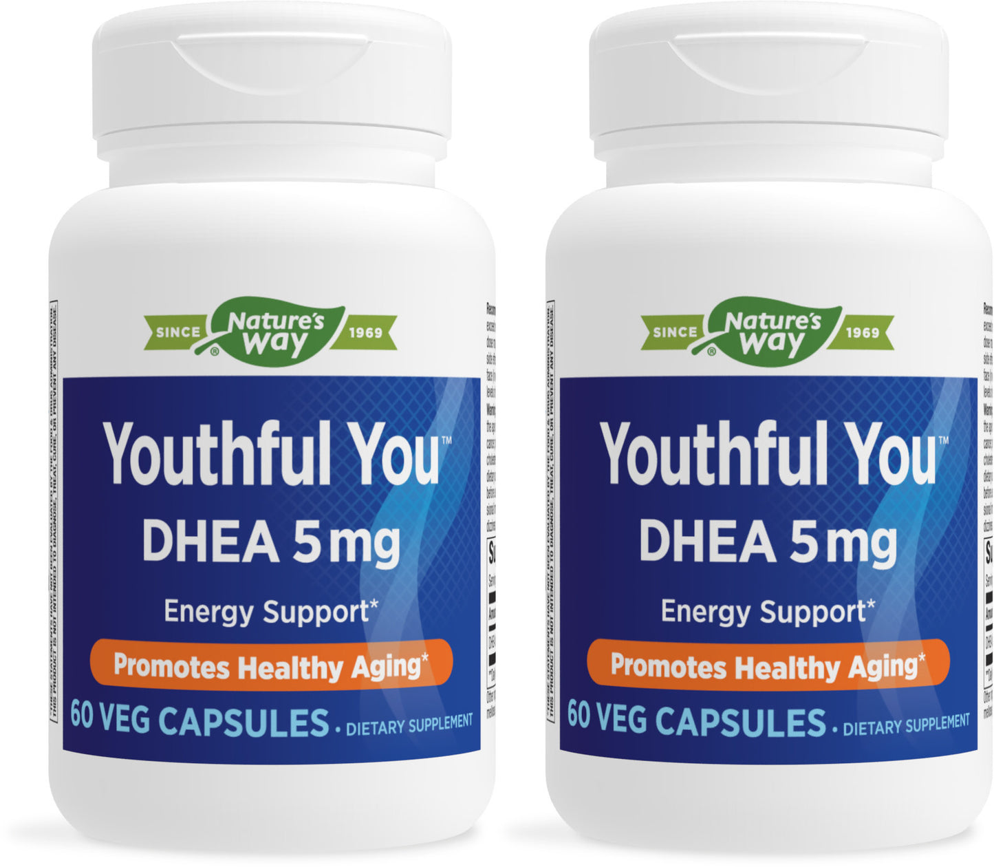 Nature's Way Youthful You DHEA, 5mg per Serving, Energy Support*, Healthy Aging*, 60 Capsules - 2 Pack