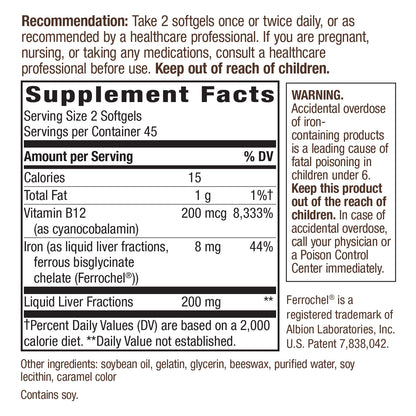 Nature's Way Energizing Iron Dual Iron Formula, 90 Count (Packaging May Vary)