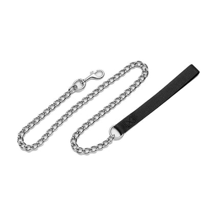 Coastal - Titan - Chain Dog Leash with Nylon Handle, Black, 3.0 mm x 04'