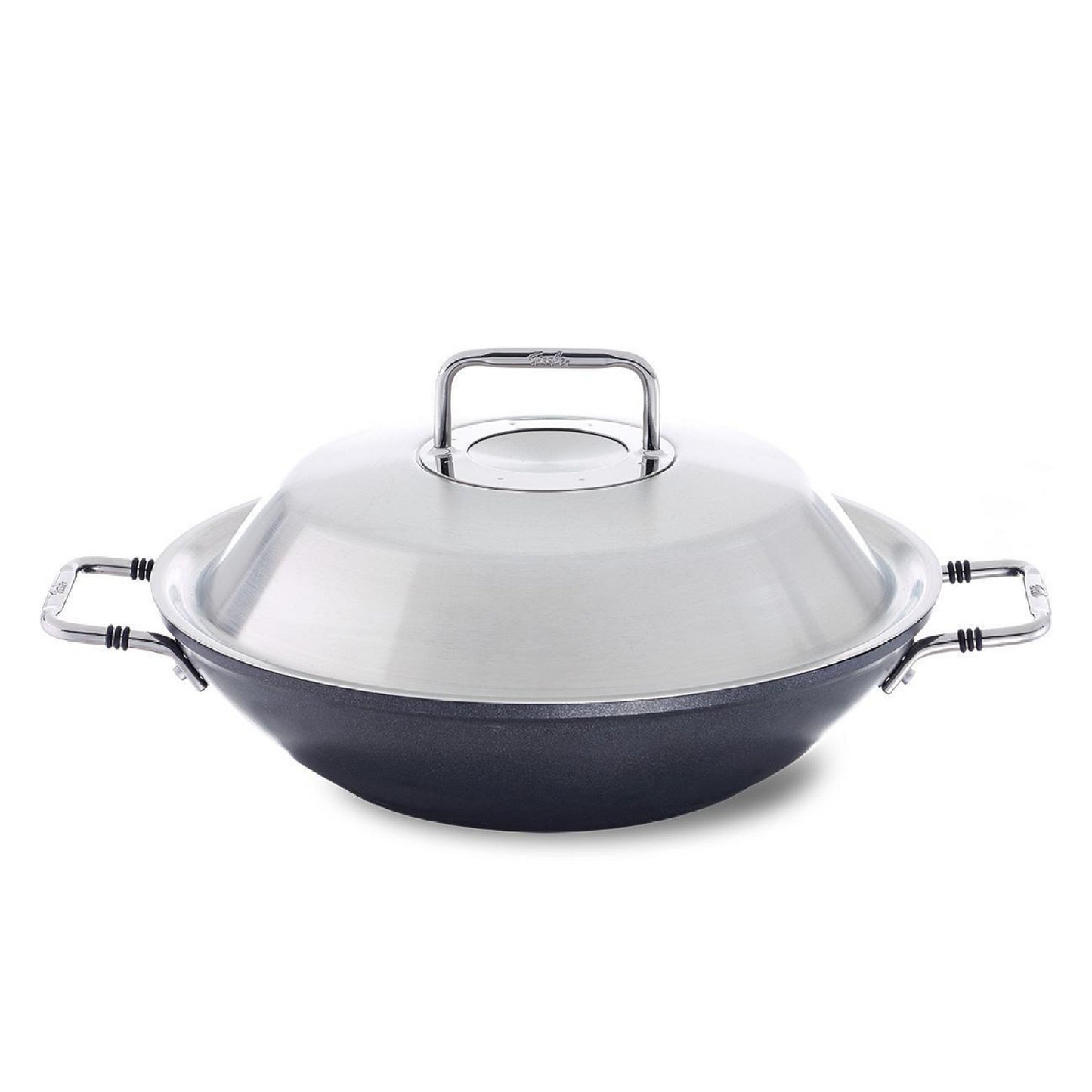 Fissler adamant Aluminum Frypan (12‚Äù) Wok-Pan with Metal-Lid, coated, non-stick, scratch-resistant - induction, black (056-805-31-000/0)