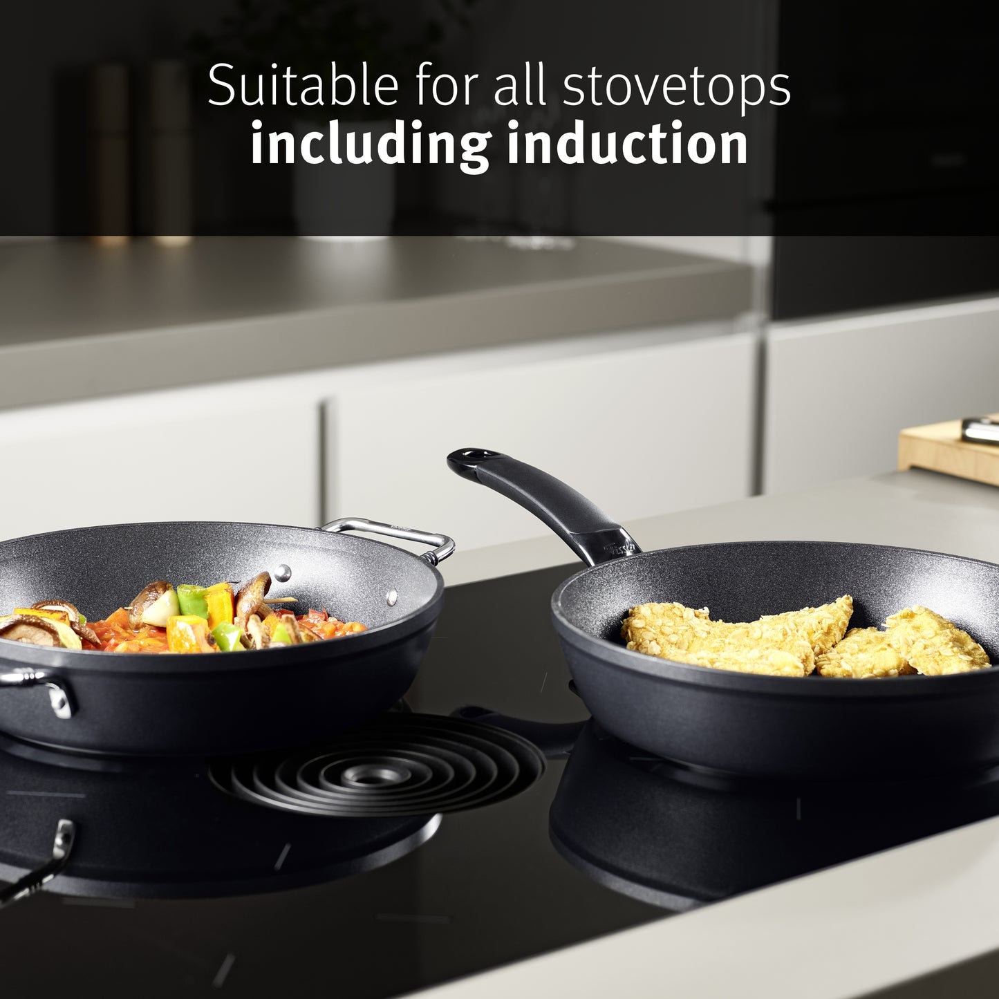 Fissler adamant Aluminum Frypan (12‚Äù) Wok-Pan with Metal-Lid, coated, non-stick, scratch-resistant - induction, black (056-805-31-000/0)