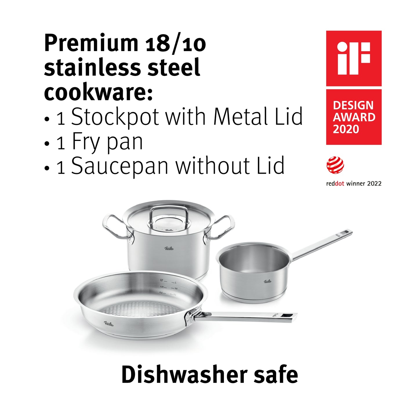 Fissler Original-Profi Collection Stainless Steel Set, 4 Piece