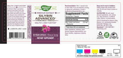 Nature's Way Silybin Advanced from Milk Thistle 120 mg per serving, 60 Vcaps (Packaging May Vary)