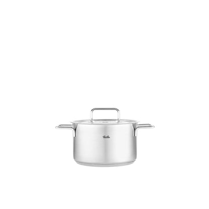 Fissler Pure Collection Stainless Steel Stock Pot, 4.2 Quart with Metal Lid