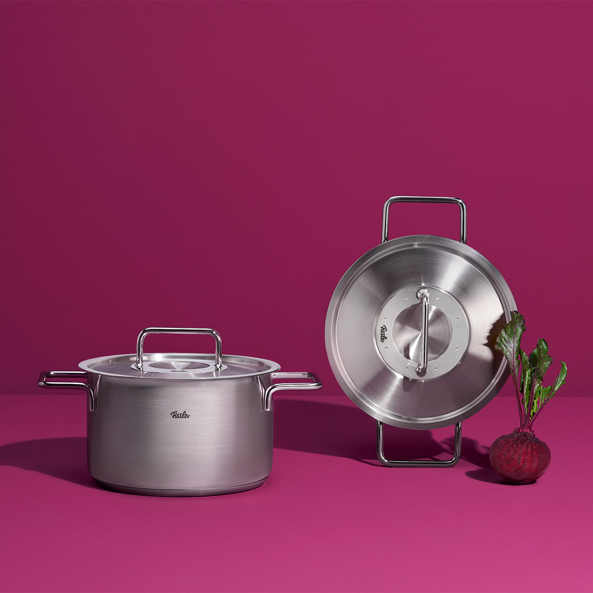 Fissler Pure Collection Stainless Steel Rondeau, 4.1 Quart with Metal Lid