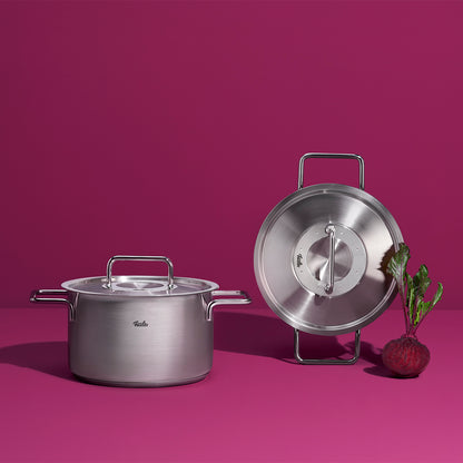 Fissler Pure Collection Stainless Steel Rondeau, 4.1 Quart with Metal Lid