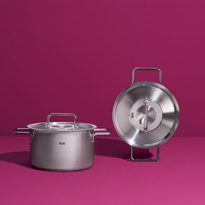 Fissler Pure Collection Stainless Steel Rondeau, 4.1 Quart with Metal Lid