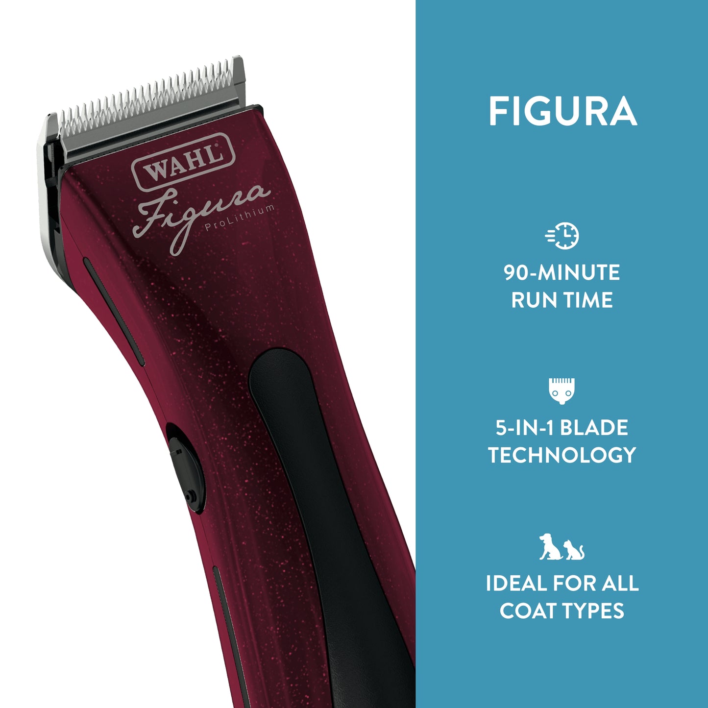 WAHL Professional Animal Figura Pet, Dog, Cat, and Horse Cordless Clipper Kit, Red (8868-100)