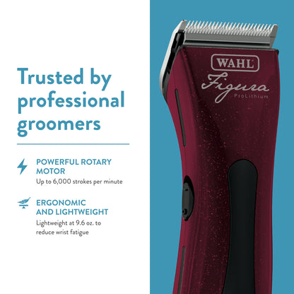 WAHL Professional Animal Figura Pet, Dog, Cat, and Horse Cordless Clipper Kit, Red (8868-100)