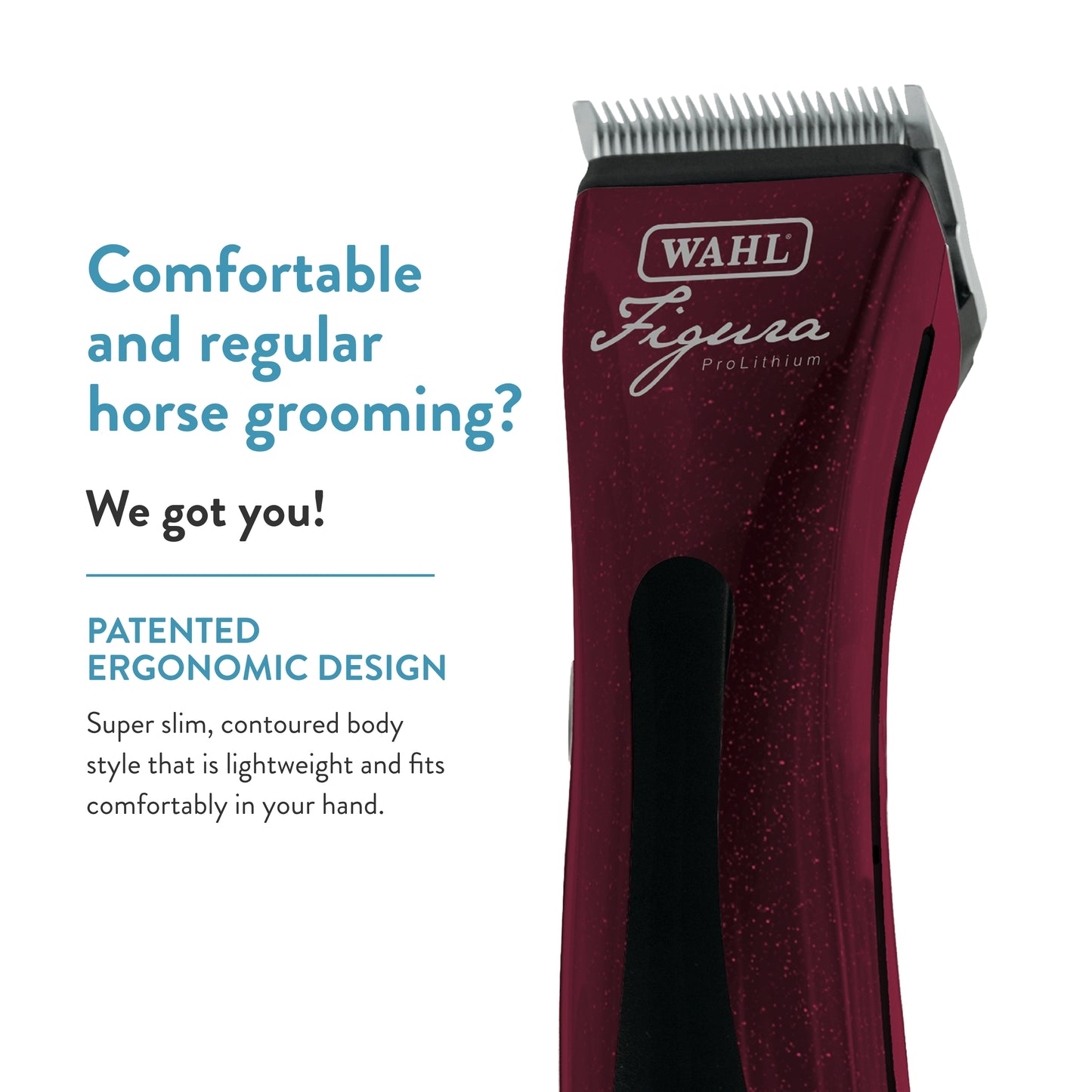 WAHL Professional Animal Figura Equine Horse Cordless Clipper Kit (8868-200), Metallic Red