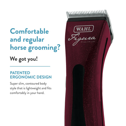 WAHL Professional Animal Figura Equine Horse Cordless Clipper Kit (8868-200), Metallic Red
