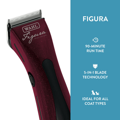 WAHL Professional Animal Figura Equine Horse Cordless Clipper Kit (8868-200), Metallic Red