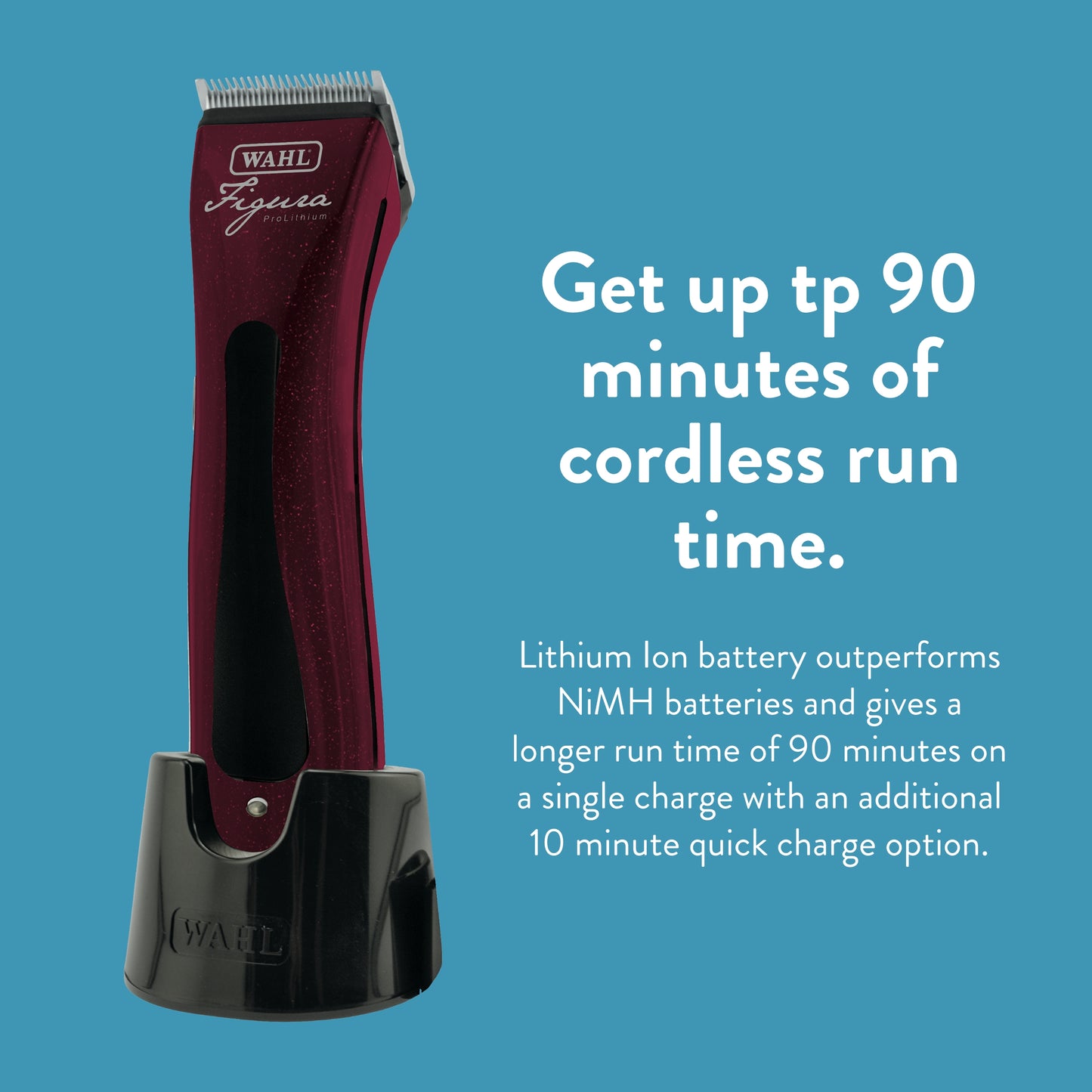 WAHL Professional Animal Figura Equine Horse Cordless Clipper Kit (8868-200), Metallic Red