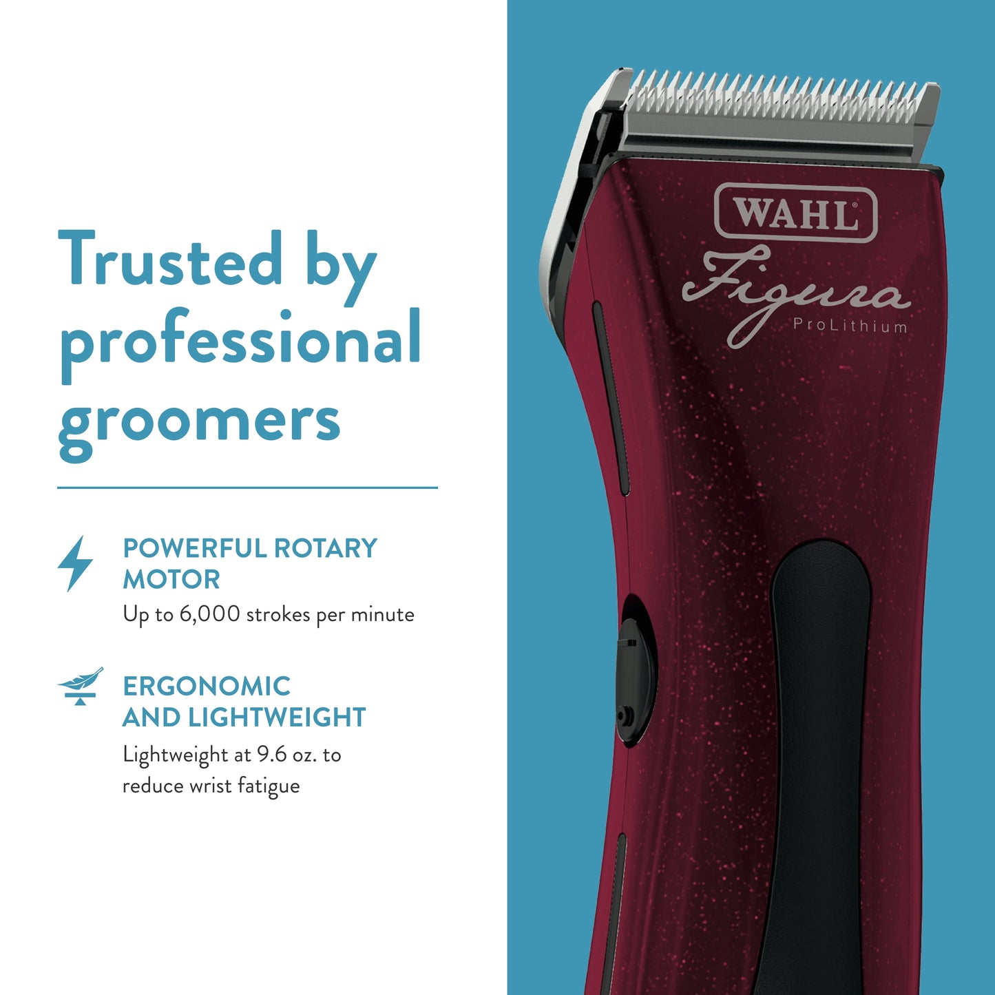 WAHL Professional Animal Figura Equine Horse Cordless Clipper Kit (8868-200), Metallic Red
