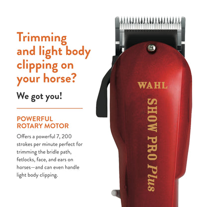 WAHL Professional Animal Show Pro Plus Equine Horse Clipper and Grooming Kit (9482-700)
