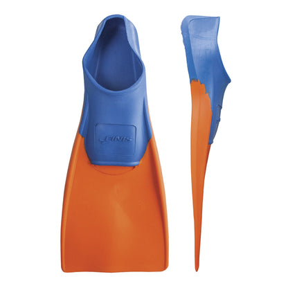 FINIS Long Floating Fins for Swimming and Snorkeling , Blue/Orange, XXS (Jr. 11-1)