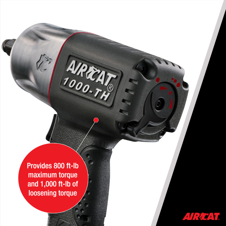 AIRCAT 1000-TH: 1/2-Inch Composite Impact Wrench 1,000 ft-lbs