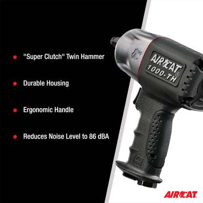 AIRCAT 1000-TH: 1/2-Inch Composite Impact Wrench 1,000 ft-lbs
