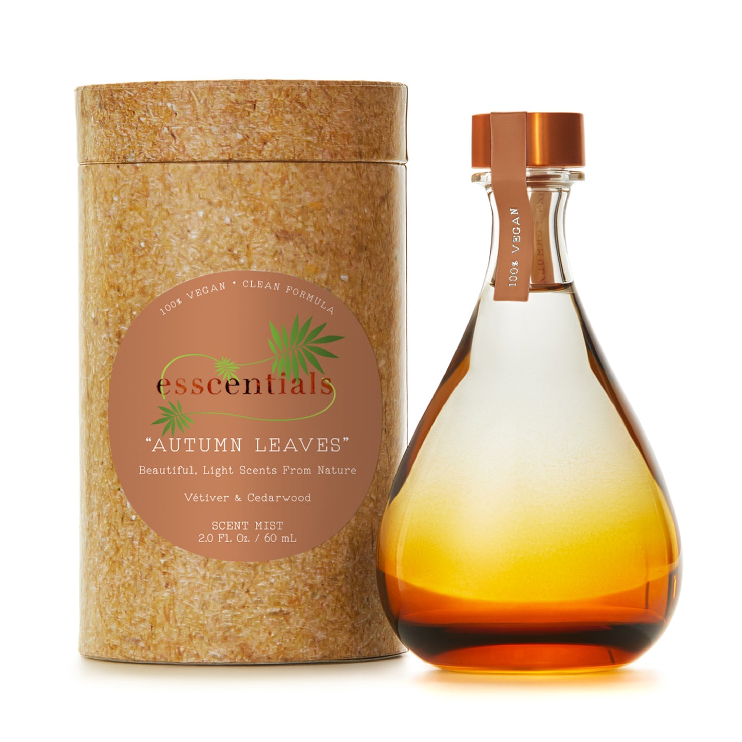 Esscentials Autumn Leaves Fragrance Mist by Scent Beauty - Beautiful and Light Spray Fragrance from Nature - Vegan and Non-Toxic Mist Featuring Notes of Vetiver and Cedarwood - 2.0 Oz / 60ml
