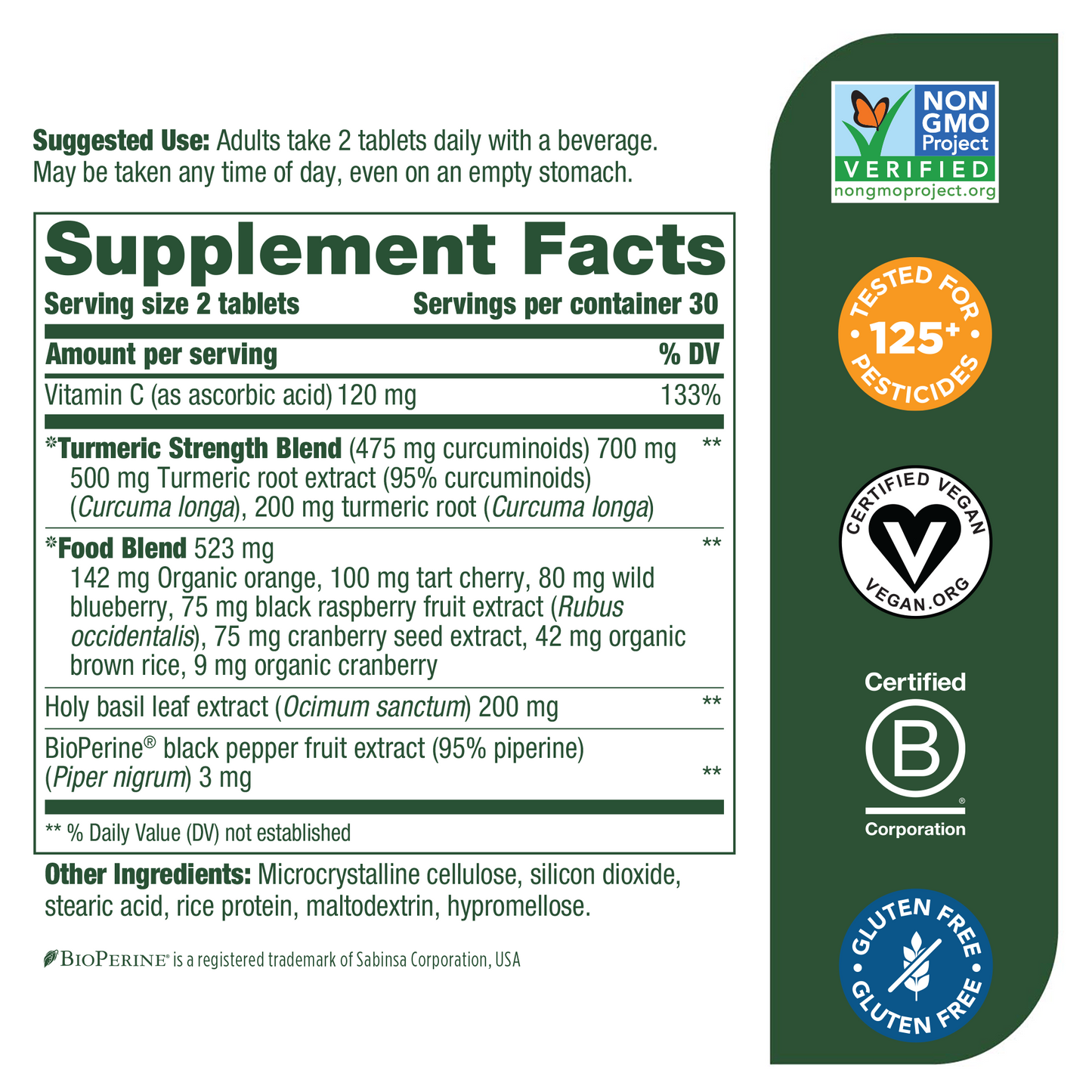 Megafood - Turmeric Strength For Whole Body 60 Tablets 133648