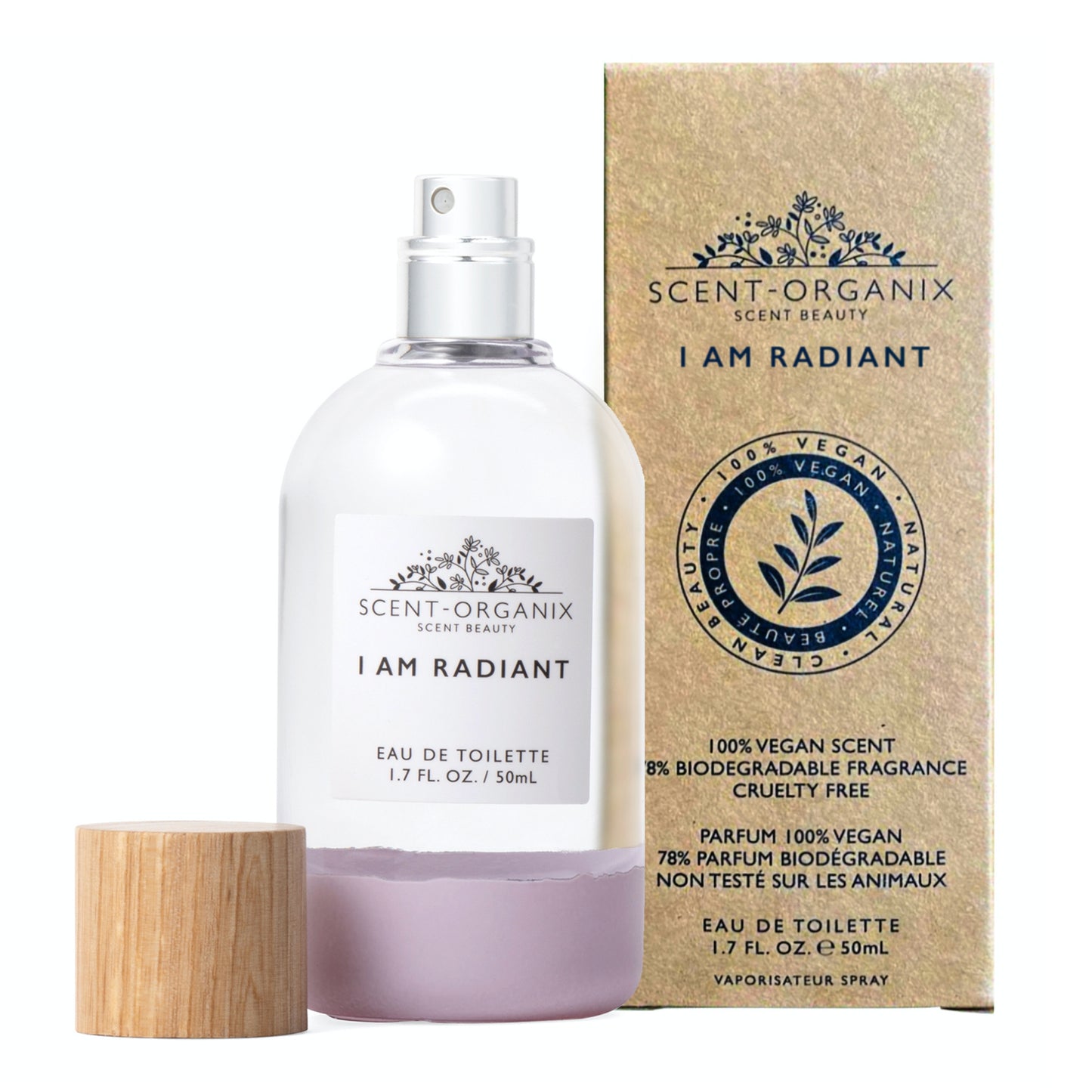 Scent-Organix I Am Radiant Perfume for Men & Women by Scent Beauty - Evocative Florals Scent with Notes of Lily-Of-The-Valley, Hyacinth & Vetiver - Non-Toxic, Vegan & Biodegradable Perfume - 1.7fl Oz