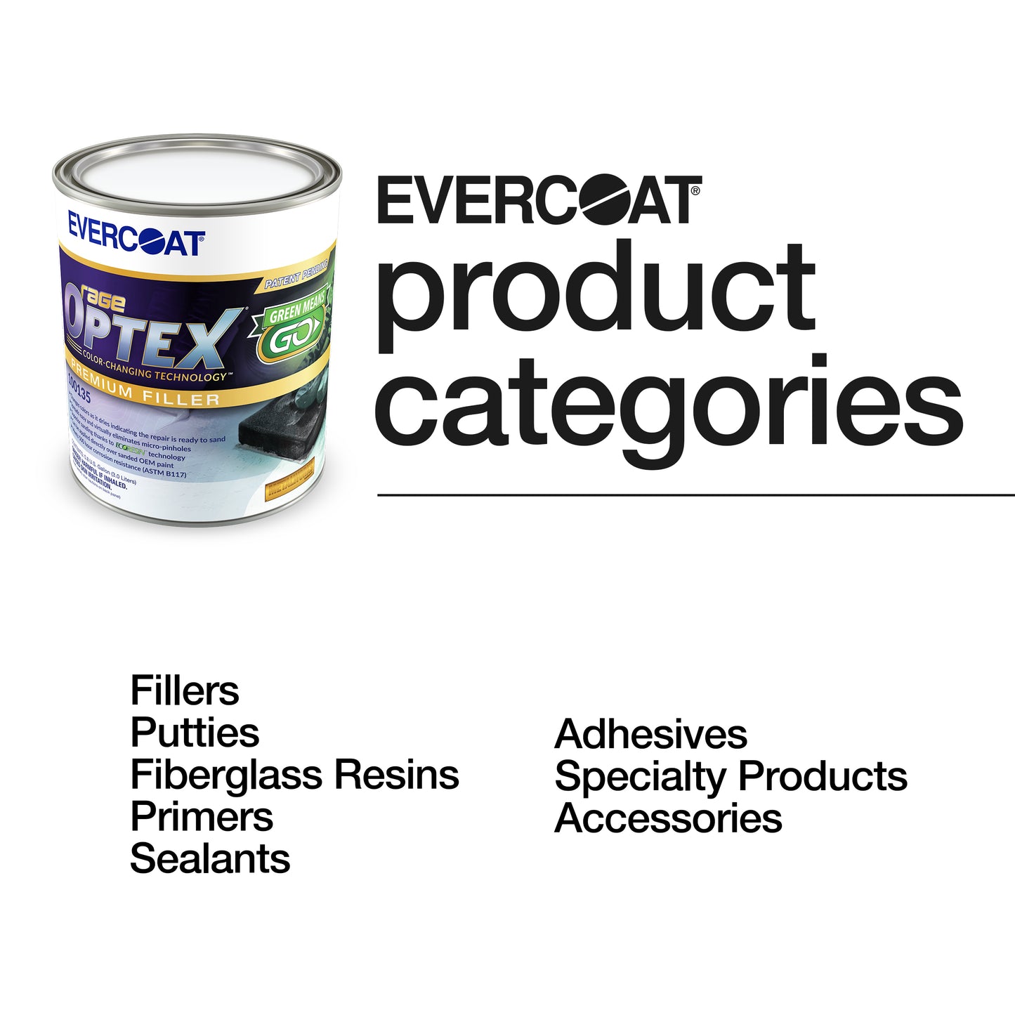 Evercoat Rage Optex - Sanding Body Filler for Steel, Fiberglass, Aluminum and More - 128 Fl Oz