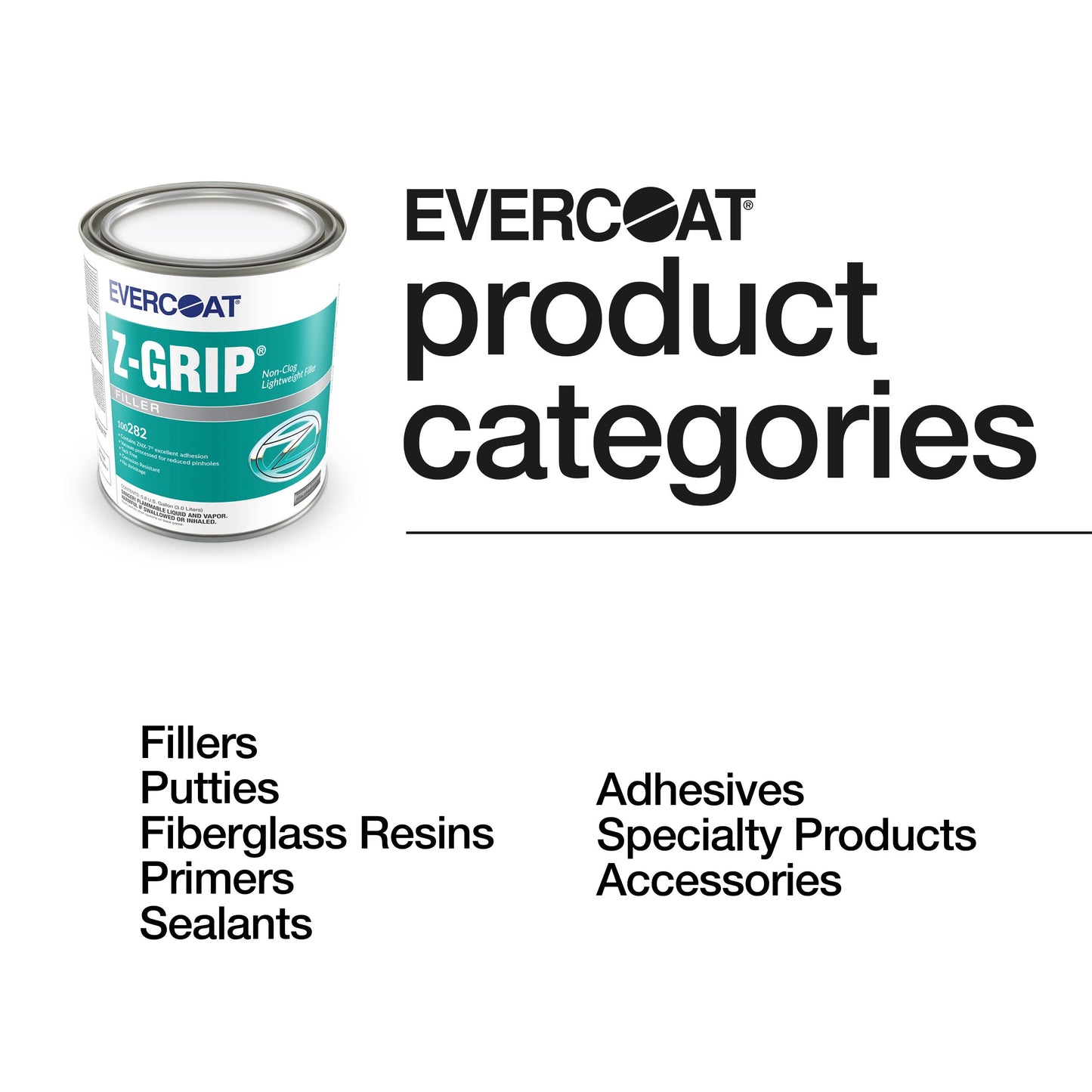 Evercoat 282 Z-Grip Non-Clog Lightweight Filler - Gallon (Blue cream hardener included)