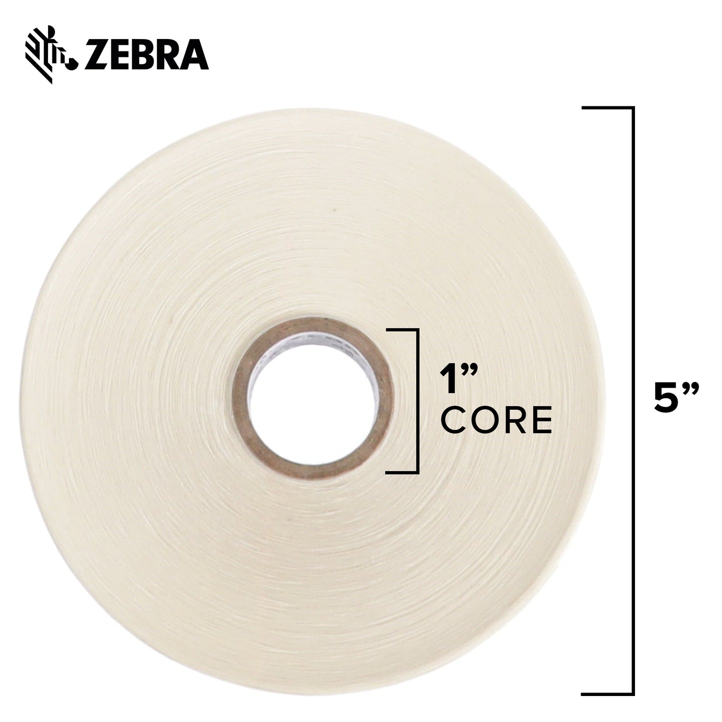 Zebra 10015784 Technologies Z-Perform 2000D Paper Label, Direct Thermal, Perforated, 1.25" Width x 1" Length, 1" Core, 5" Outer Diameter (Pack of 6)