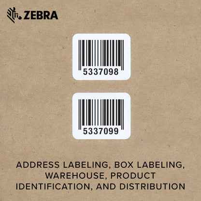 Zebra 10015784 Technologies Z-Perform 2000D Paper Label, Direct Thermal, Perforated, 1.25" Width x 1" Length, 1" Core, 5" Outer Diameter (Pack of 6)