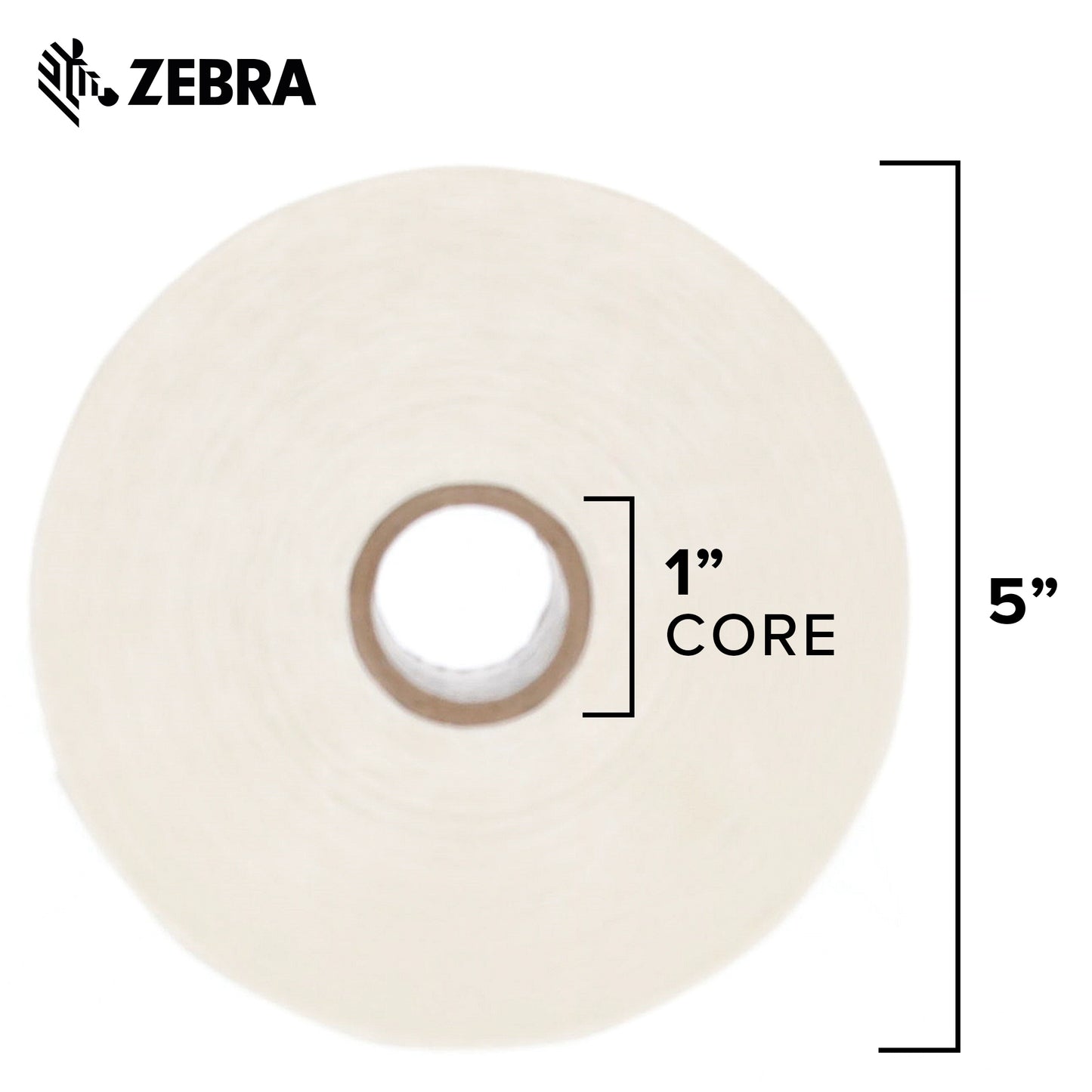 Zebra 2 x 1 in Direct Thermal Paper Labels Z-Perform 2000D Permanent Adhesive Shipping Labels 1 in Core 6 rolls 10031634SP