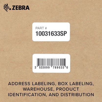 Zebra 2 x 1 in Direct Thermal Paper Labels Z-Perform 2000D Permanent Adhesive Shipping Labels 1 in Core 6 rolls 10031634SP