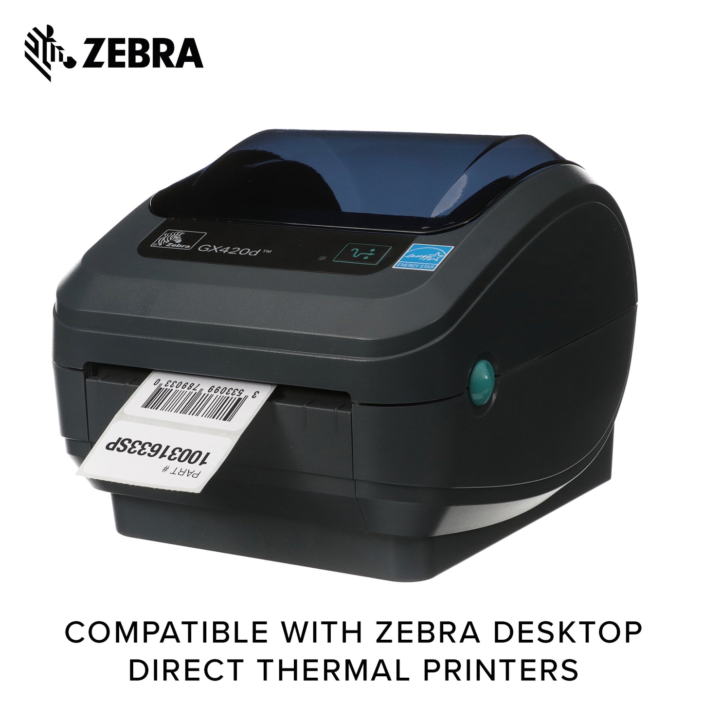 Zebra 2 x 1 in Direct Thermal Paper Labels Z-Perform 2000D Permanent Adhesive Shipping Labels 1 in Core 6 rolls 10031634SP