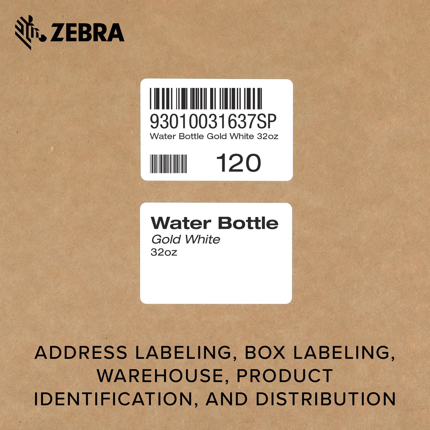 Zebra 3 x 2 in Direct Thermal Paper Labels Z-Perform 2000D Permanent Adhesive Shipping Labels 1 in Core 6 rolls 10031637SP