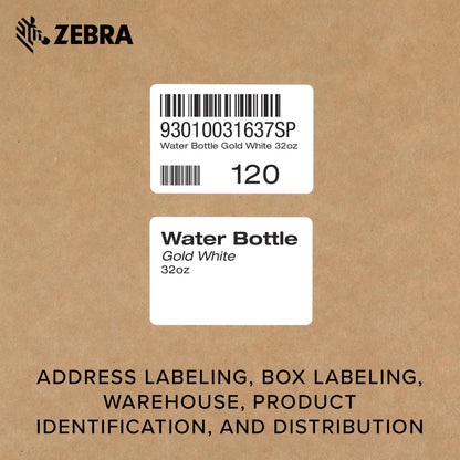 Zebra 3 x 2 in Direct Thermal Paper Labels Z-Perform 2000D Permanent Adhesive Shipping Labels 1 in Core 6 rolls 10031637SP