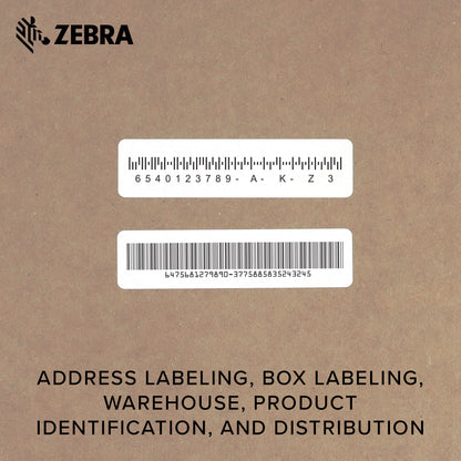 Zebra 4 x 1 in Direct Thermal Paper Labels Z-Perform 2000D Permanent Adhesive Shipping Labels 1 in Core 6 rolls 10031639SP