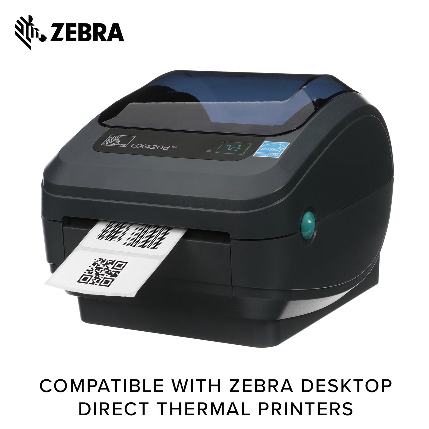 Zebra 2.25 x 1.25 in Direct Thermal Polypropylene Labels PolyPro 4000D Permanent Adhesive Shipping Labels 1 in Core 6 rolls 10031644SP