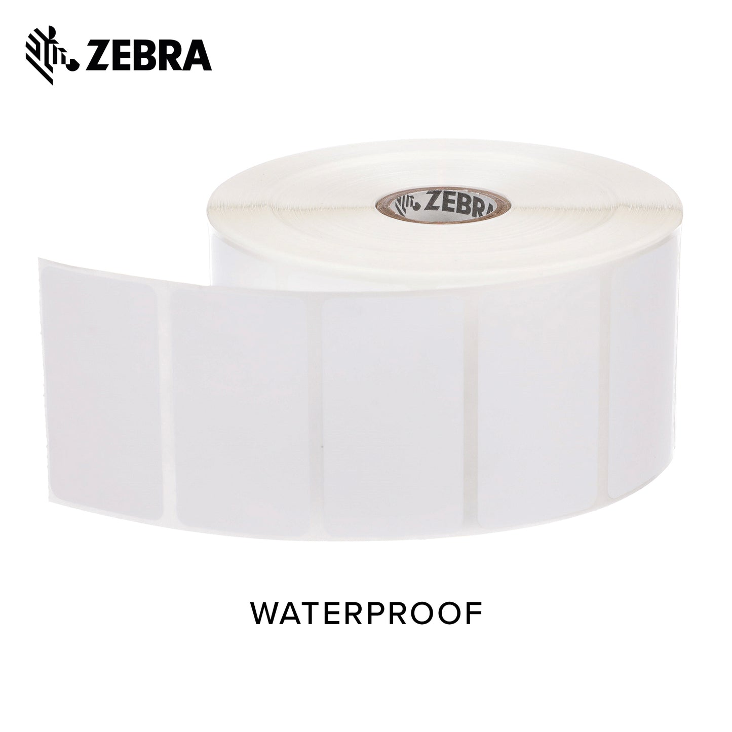 Zebra 2.25 x 1.25 in Direct Thermal Polypropylene Labels PolyPro 4000D Permanent Adhesive Shipping Labels 1 in Core 6 rolls 10031644SP