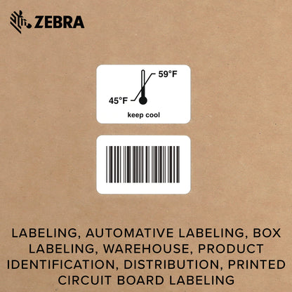 Zebra 2 x 1.25 in Thermal Transfer Polyester Labels Z-Ultimate 3000T Permanent Adhesive Shipping Labels 1 in Core 8 rolls 10031645SP