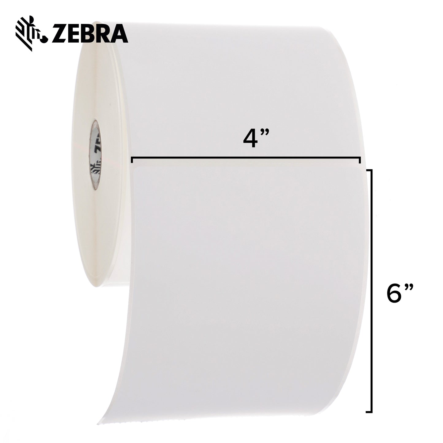 Zebra 4 x 6 in Thermal Transfer Polypropylene Labels PolyPro 3000T Permanent Adhesive Shipping Labels 1 in Core 4 rolls 10031650SP