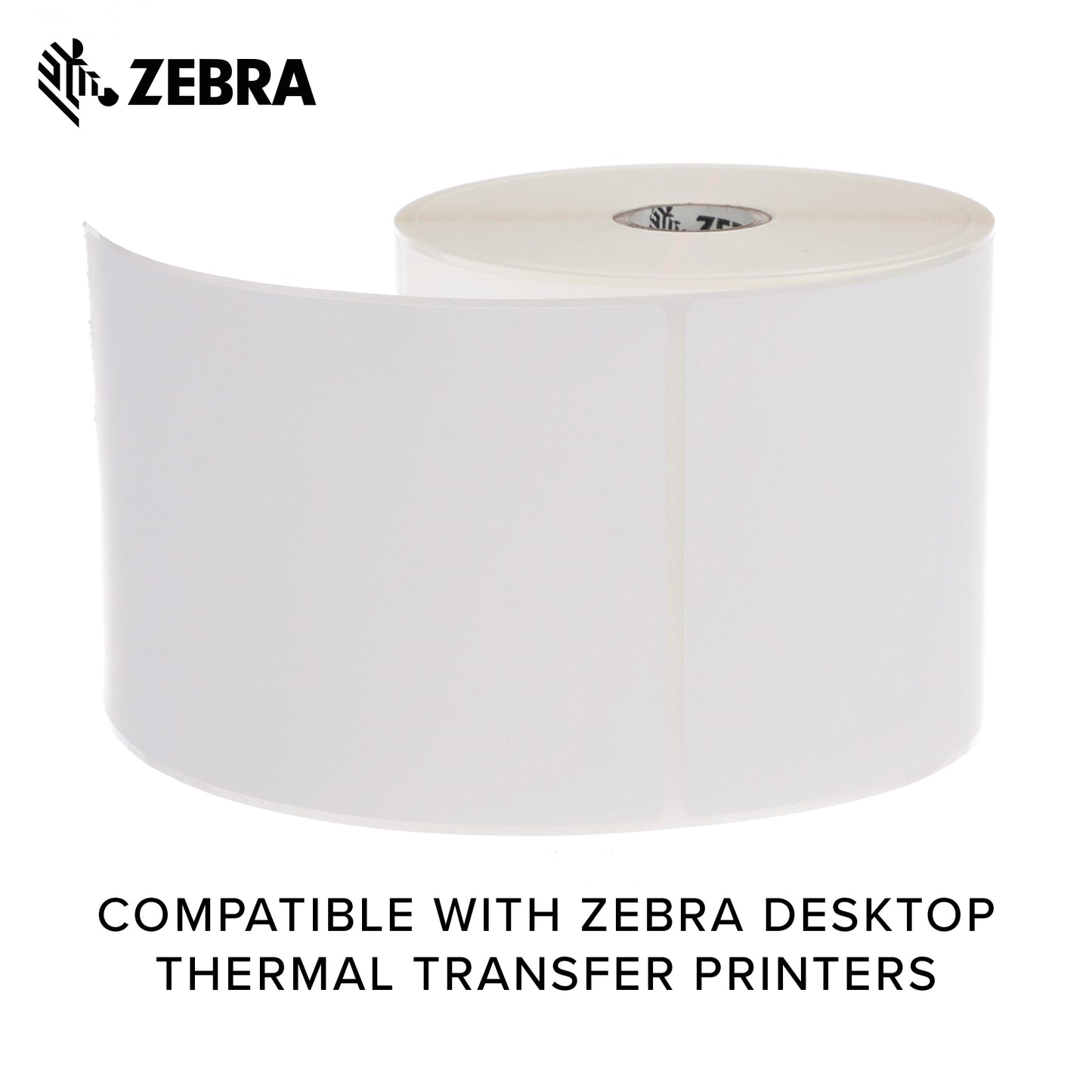 Zebra 4 x 6 in Thermal Transfer Polypropylene Labels PolyPro 3000T Permanent Adhesive Shipping Labels 1 in Core 4 rolls 10031650SP
