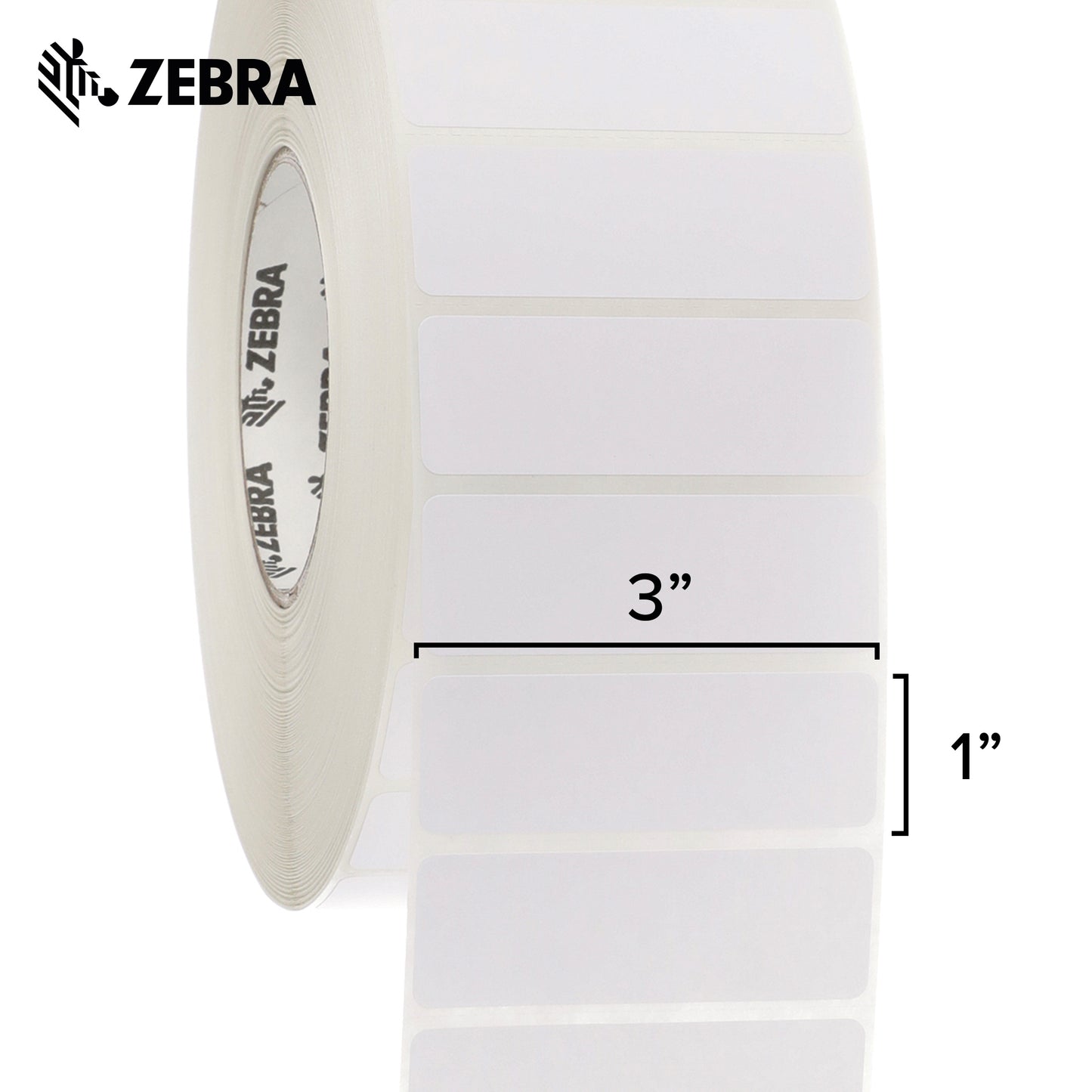 Zebra 3 x 1 in Direct Thermal Paper Labels Z-Perform 2000D Permanent Adhesive Shipping Labels 3 in Core 6 rolls 10031653SP