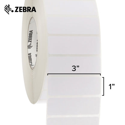 Zebra 3 x 1 in Direct Thermal Paper Labels Z-Perform 2000D Permanent Adhesive Shipping Labels 3 in Core 6 rolls 10031653SP