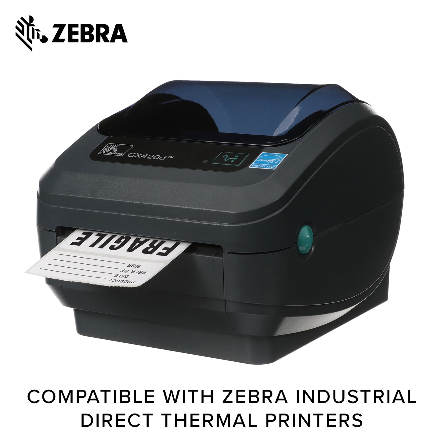 Zebra 3 x 1 in Direct Thermal Paper Labels Z-Perform 2000D Permanent Adhesive Shipping Labels 3 in Core 6 rolls 10031653SP