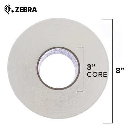 Zebra - 3 x 1 in Thermal Transfer Polypropylene labels, PolyPro 3000T Permanent Adhesive Shipping labels, Zebra Industrial Printer Compatible, 3 in Core - 4 rolls - 10031658SP